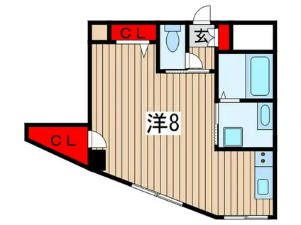 アフェット稲毛II(ワンルーム/4階)の間取り写真