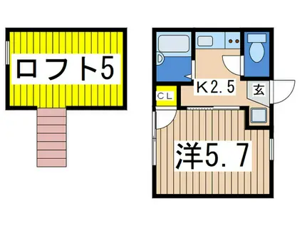 エクレール(1K/1階)の間取り写真