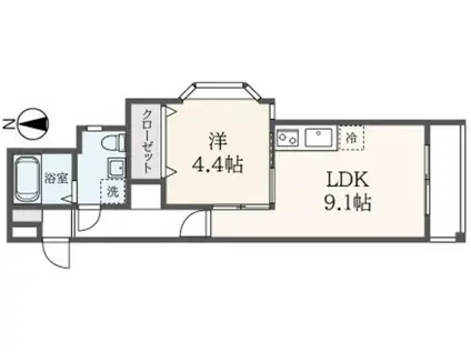 イト・セ烏山(1LDK/2階)の間取り写真