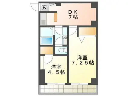 佐野ビル(2DK/4階)の間取り写真