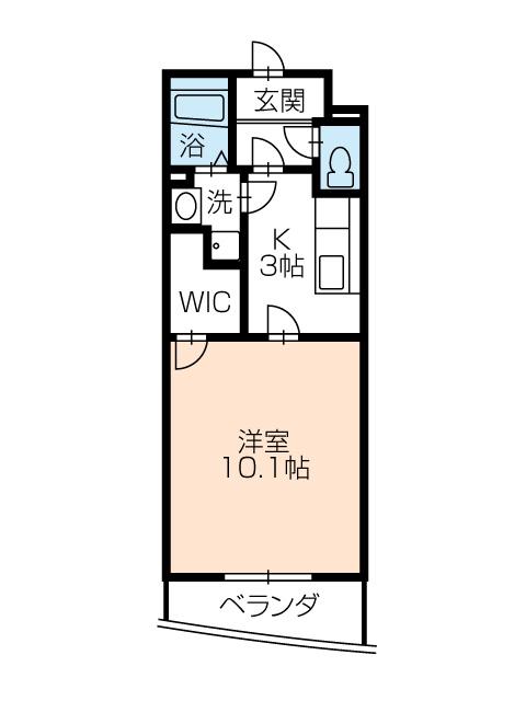 シャレ・アンジェロ(1K/3階)の間取り写真