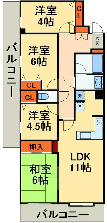 潮ハイツ 4階階 間取り