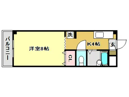 リバープール桟四 II(1K/2階)の間取り写真