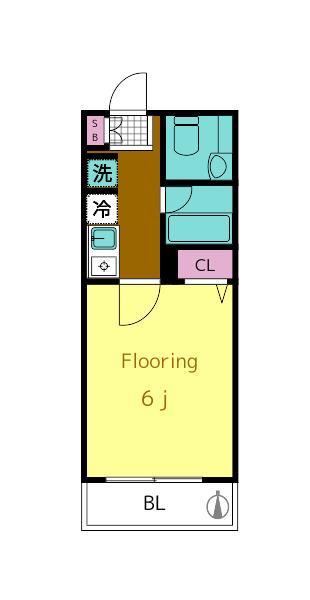 PERIODE(1K/2階)の間取り写真