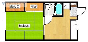 メゾン山木戸A(1K/2階)の間取り写真