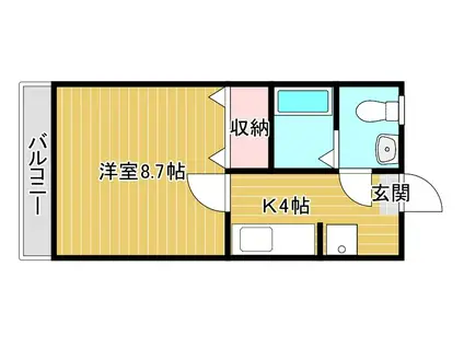 ジョイ・フォレスト(1K/3階)の間取り写真