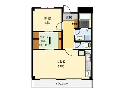 やますビル1(1SLDK/2階)の間取り写真