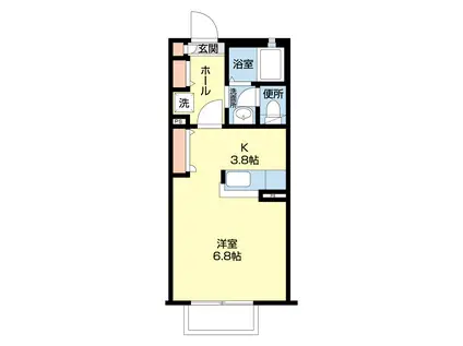 パストラル南郷屋A棟(1K/2階)の間取り写真