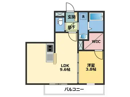 メゾン・ドゥ・アッシュ一之江(1LDK/3階)の間取り写真