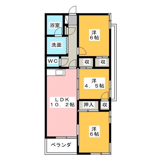 ハーネスI(3LDK/2階)の間取り写真