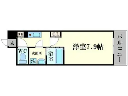 SWISS難波西(1K/6階)の間取り写真