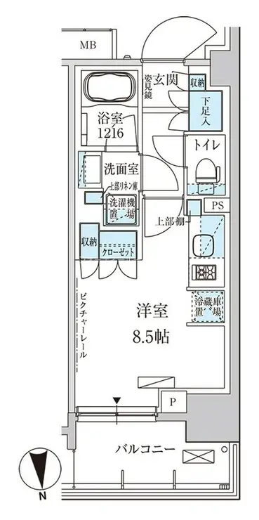 パークアクシス上野三丁目 2階階 間取り