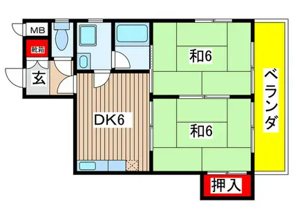 メゾン久方(2DK/2階)の間取り写真