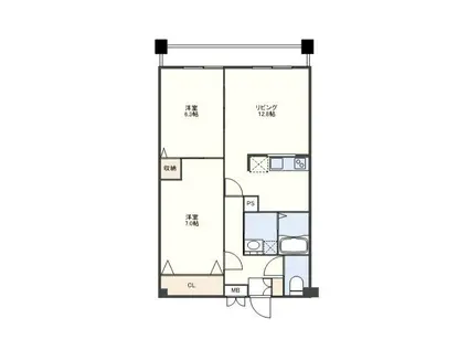 グランドアーク島瀬(2LDK/8階)の間取り写真