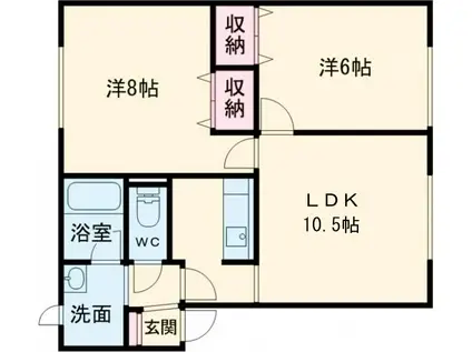 ミルツ啓北(2LDK/2階)の間取り写真