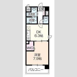 OA FLAT西延末(1DK/3階)の間取り写真