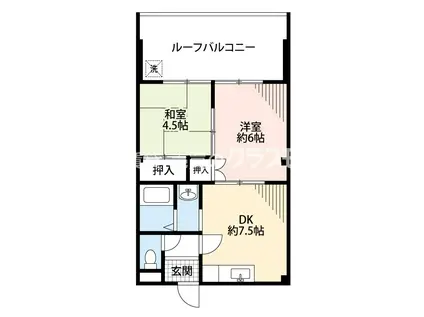 タック泉尾(2DK/4階)の間取り写真
