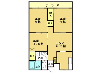 ガーデンハイム(3LDK/1階)の間取り写真