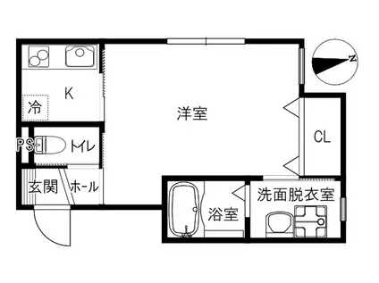 ON FIELD(1K/2階)の間取り写真