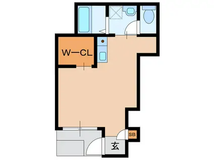 ジーアール5番館(ワンルーム/2階)の間取り写真