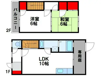 Nハウス(2LDK/1階)の間取り写真