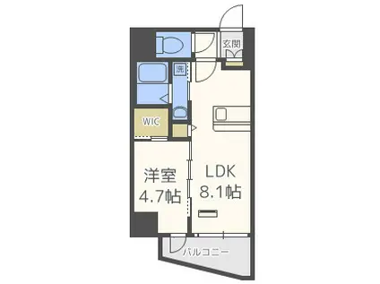 レオンコンフォート難波アッシュ(1LDK/7階)の間取り写真