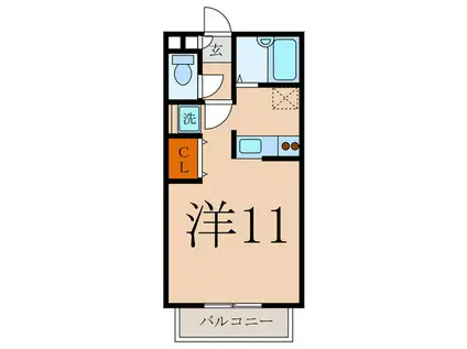 リバーサイド21(ワンルーム/2階)の間取り写真