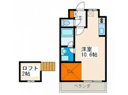 セントラルゲート聖(ワンルーム/2階)の間取り写真