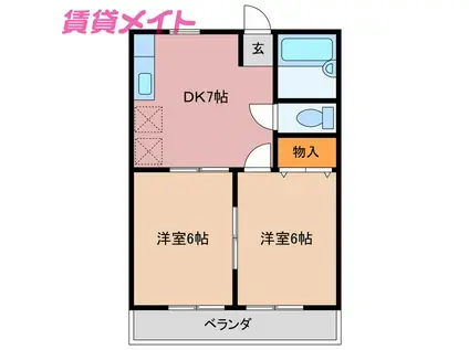 コーポエフ(2DK/2階)の間取り写真