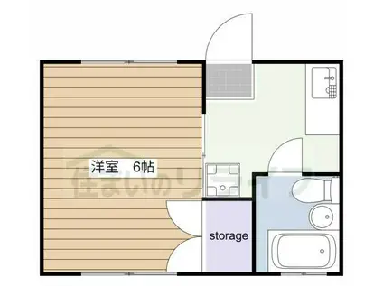 エフパレスII(1K/1階)の間取り写真