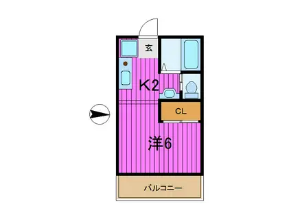 ツリーコート(1K/3階)の間取り写真