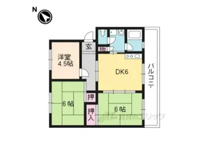 ハイツ堤下(3DK/3階)の間取り写真