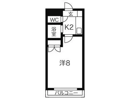 セントラルハイツ香呑(1K/1階)の間取り写真