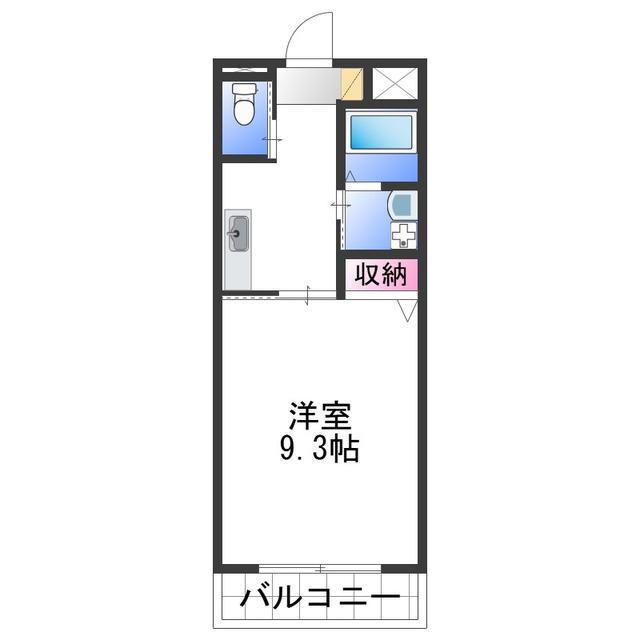 パティナA(1K/3階)の間取り写真