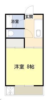 ラフォーレ恒久A棟(1K/1階)の間取り写真