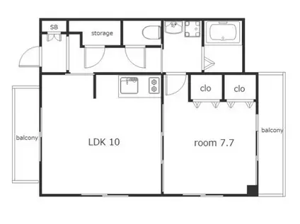 アダージオ(1LDK/5階)の間取り写真