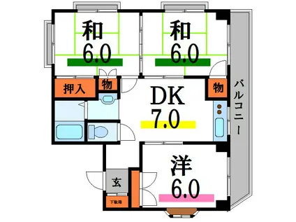パークハイム(3DK/3階)の間取り写真