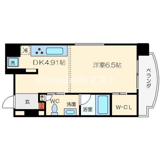 ROJI01(ワンルーム/2階)の間取り写真