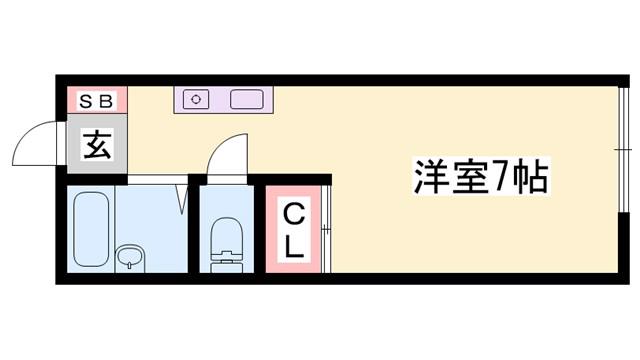 由福ハウス白浜(1K/2階)の間取り写真