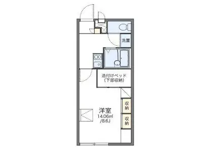 レオパレス東原(1K/1階)の間取り写真