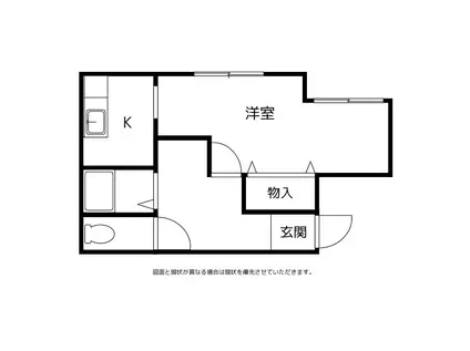 カーサ・デ・スール(1DK/2階)の間取り写真