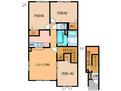 ルピナスI(3LDK/2階)の間取り写真