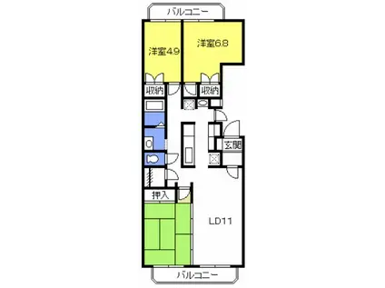 大宮パストラルハイム(3LDK/3階)の間取り写真