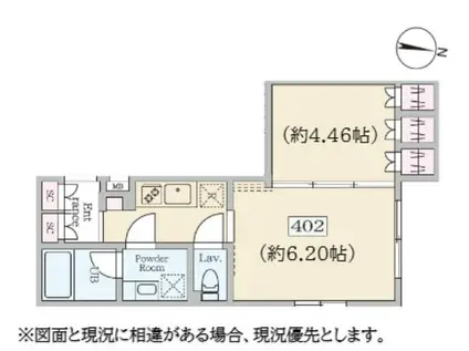 REVERESIDENCE初台(1LDK/4階)の間取り写真