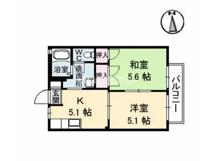 シャーメゾンMY(2K/1階)の間取り写真