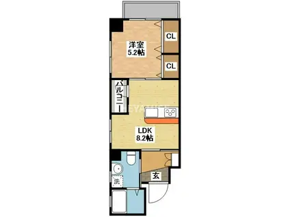 セント・ピュール(1LDK/7階)の間取り写真