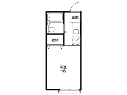 コーポ岸根(ワンルーム/1階)の間取り写真