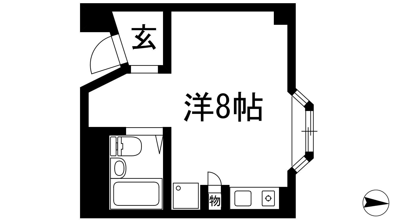 ロイヤルコート上池田(ワンルーム/1階)の間取り写真