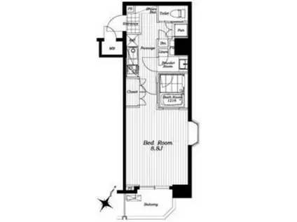 CITY SPIRE森下 (1K/2階)の間取り写真