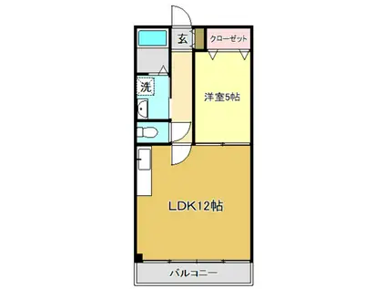 セレス薊野(1LDK/1階)の間取り写真